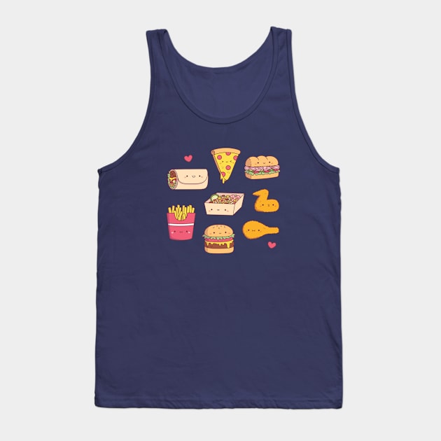 Cute Food Takeaway Doodles Tank Top by rustydoodle